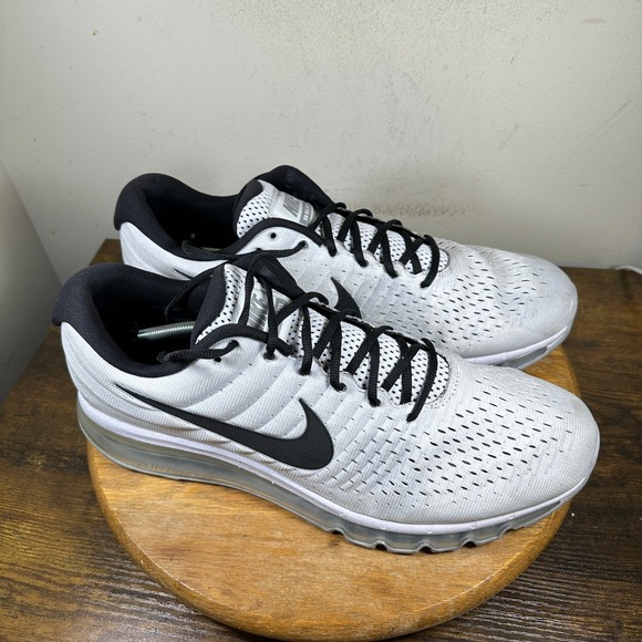 Nike Air Max 2017 Men's Running Shoes White Black Size 15 849559-100